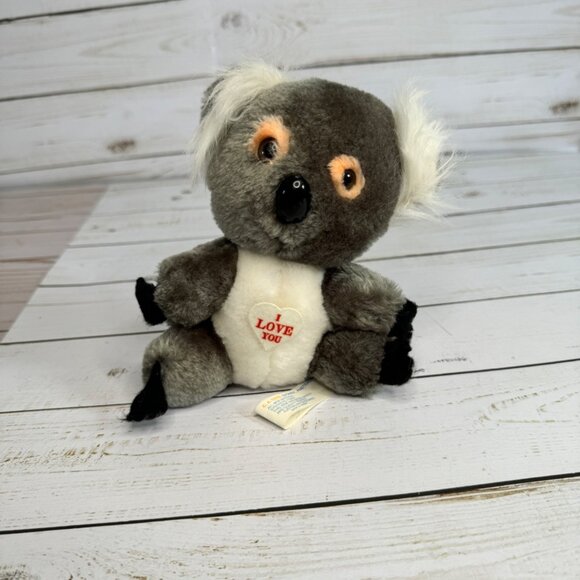 Vintage C.A. Toys Australia Koala Bear Plush 6" Stuffed Animal Love You Heart - Picture 1 of 9